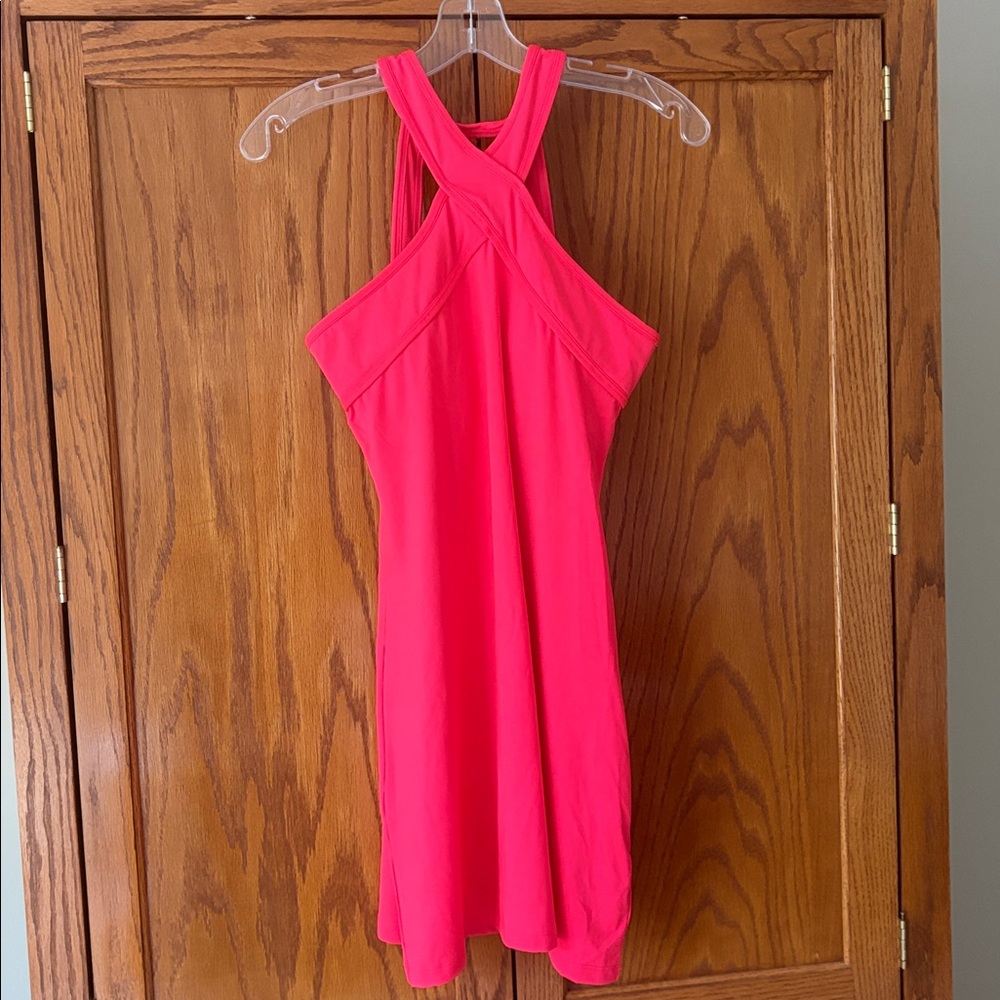 NWT Fabletics Hot Pink Tennis Halter Dress with Bra Women’s Size Small - Picture 2 of 13